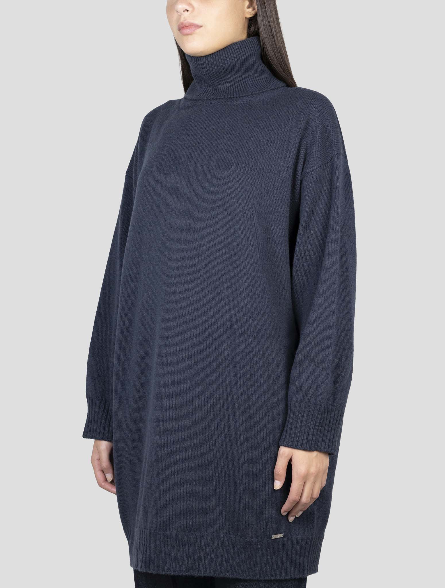 Kiton Blue Cashmere Sweater Turtleneck