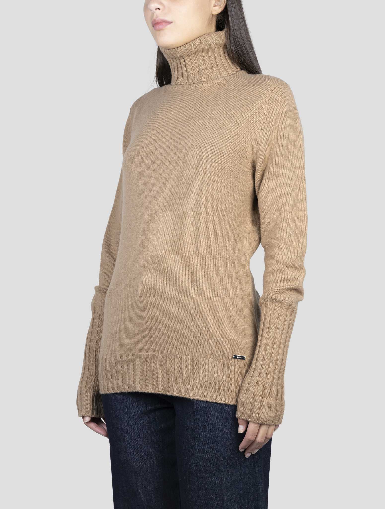 Kiton Brown Cashmere Sweater Turtleneck
