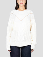 Kiton White Cotton Silk Sweater Crewneck