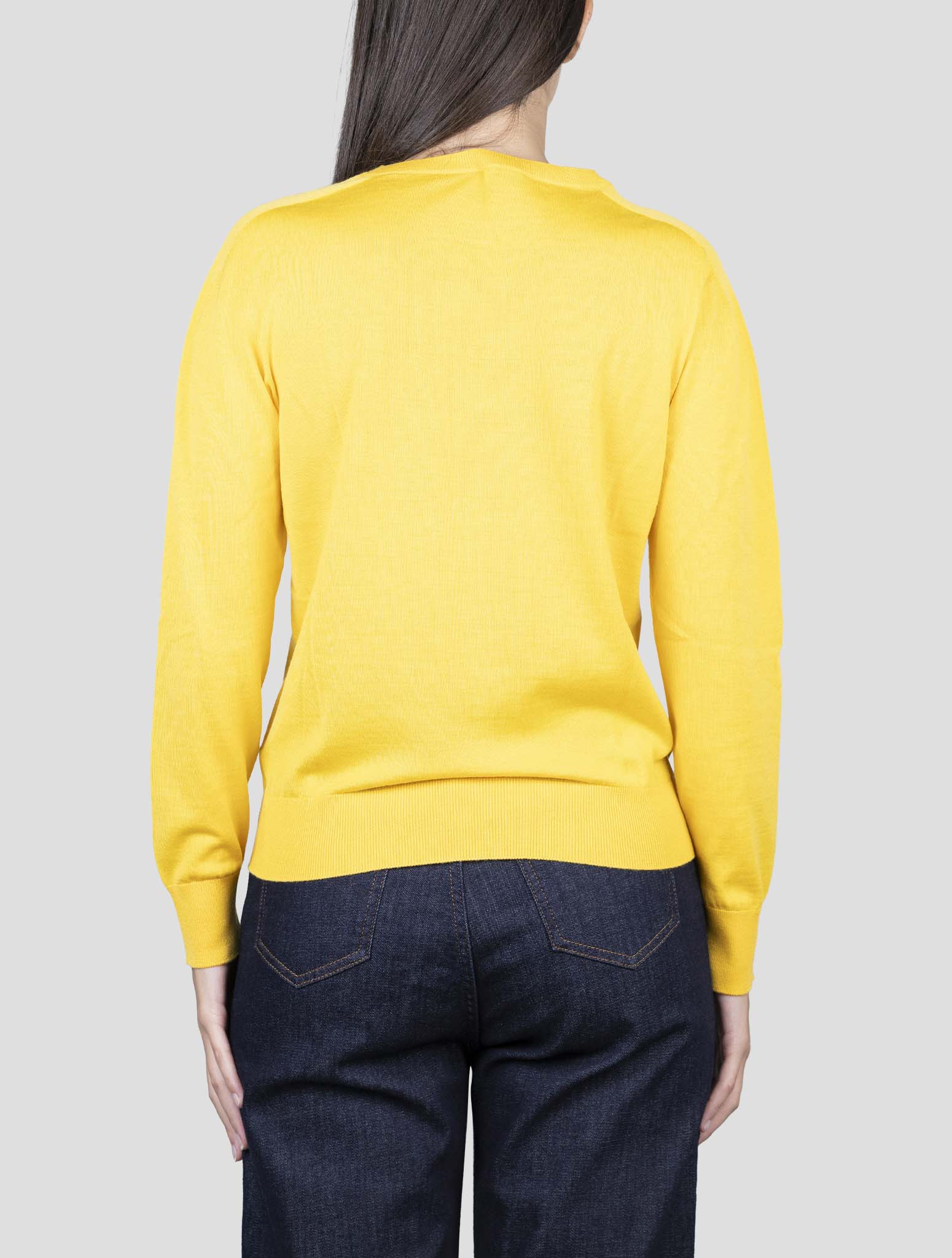 Kiton Yellow Wool Sweater Crewneck