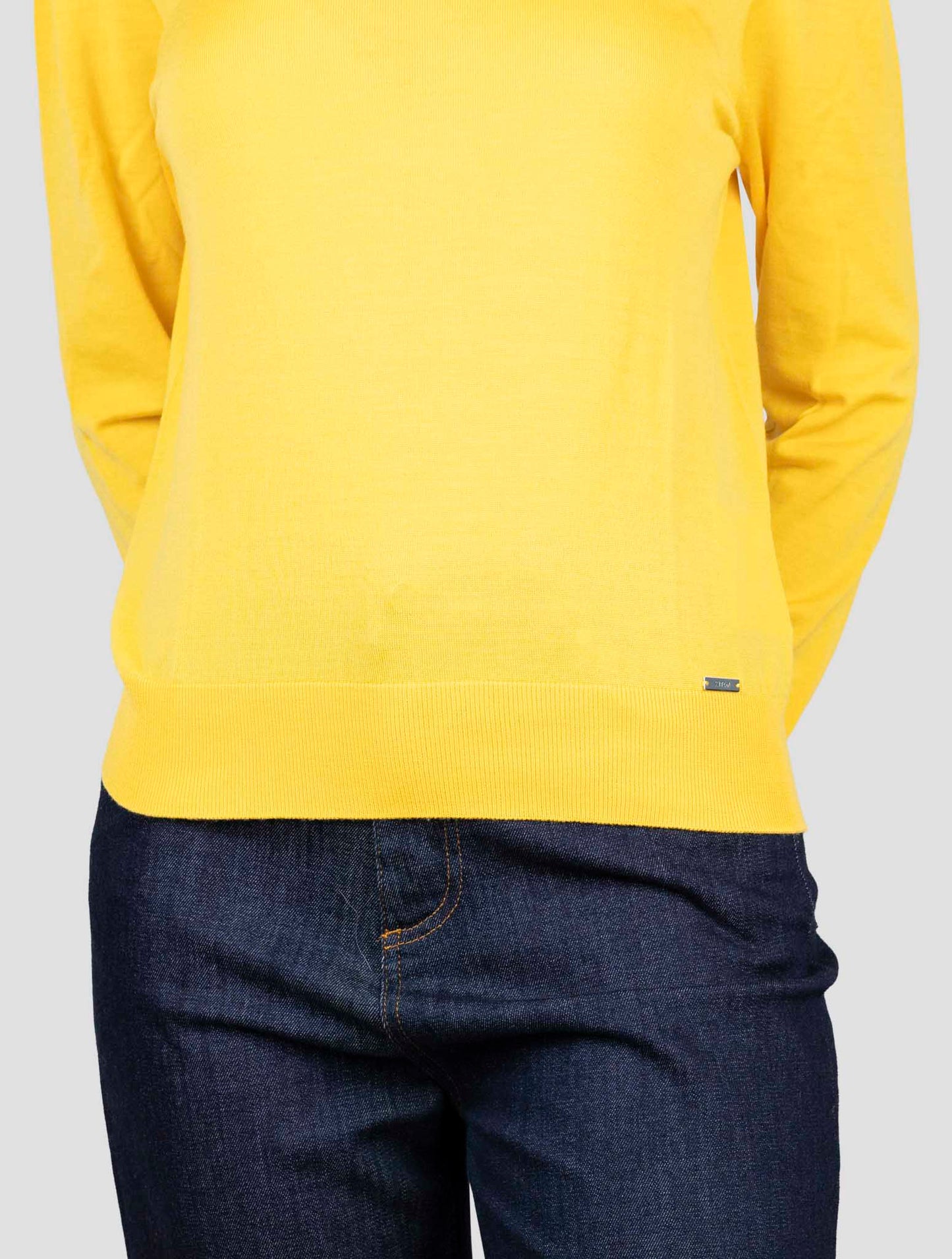 Kiton Yellow Wool Sweater Crewneck
