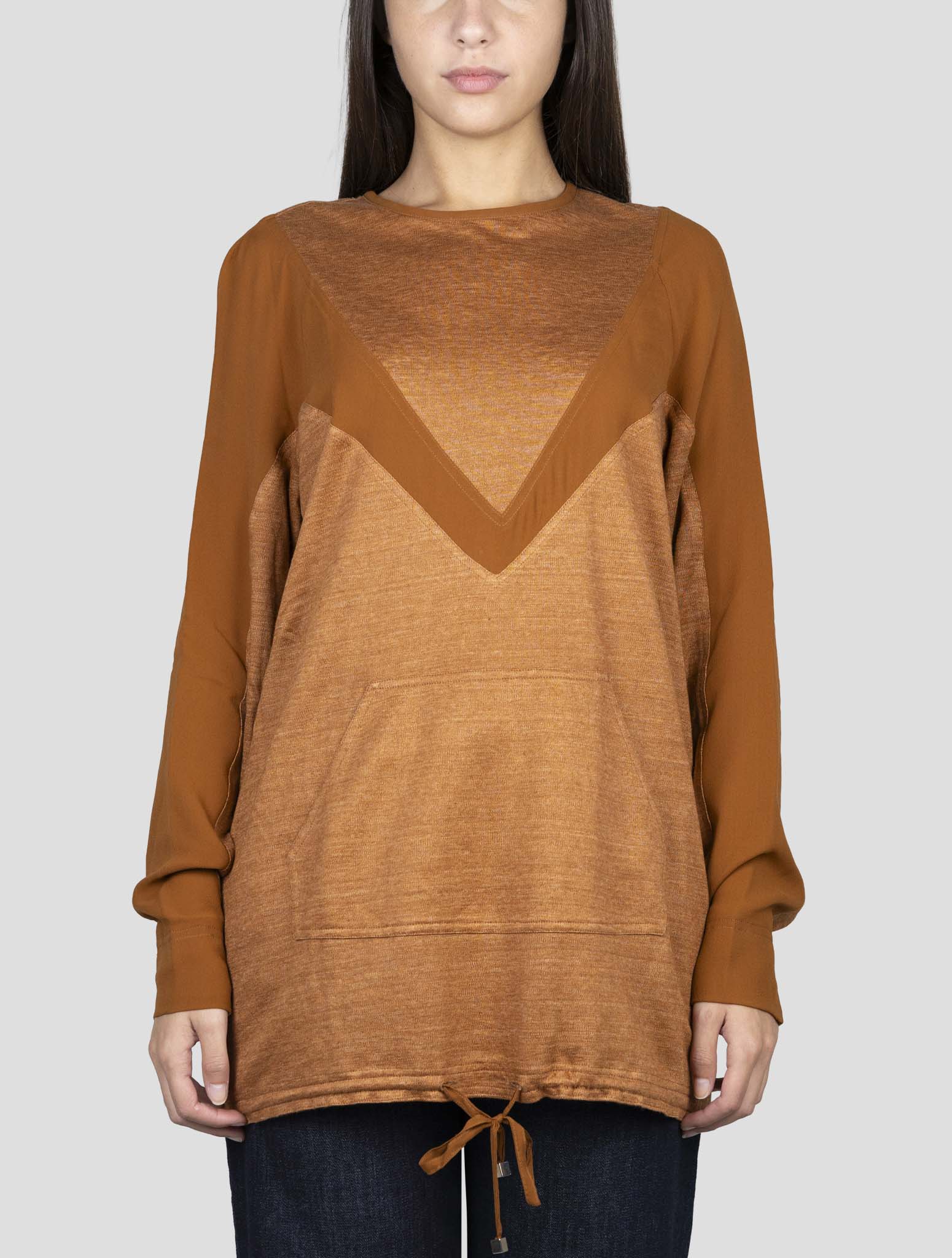 Kiton Brown Linen Sweater Crewneck