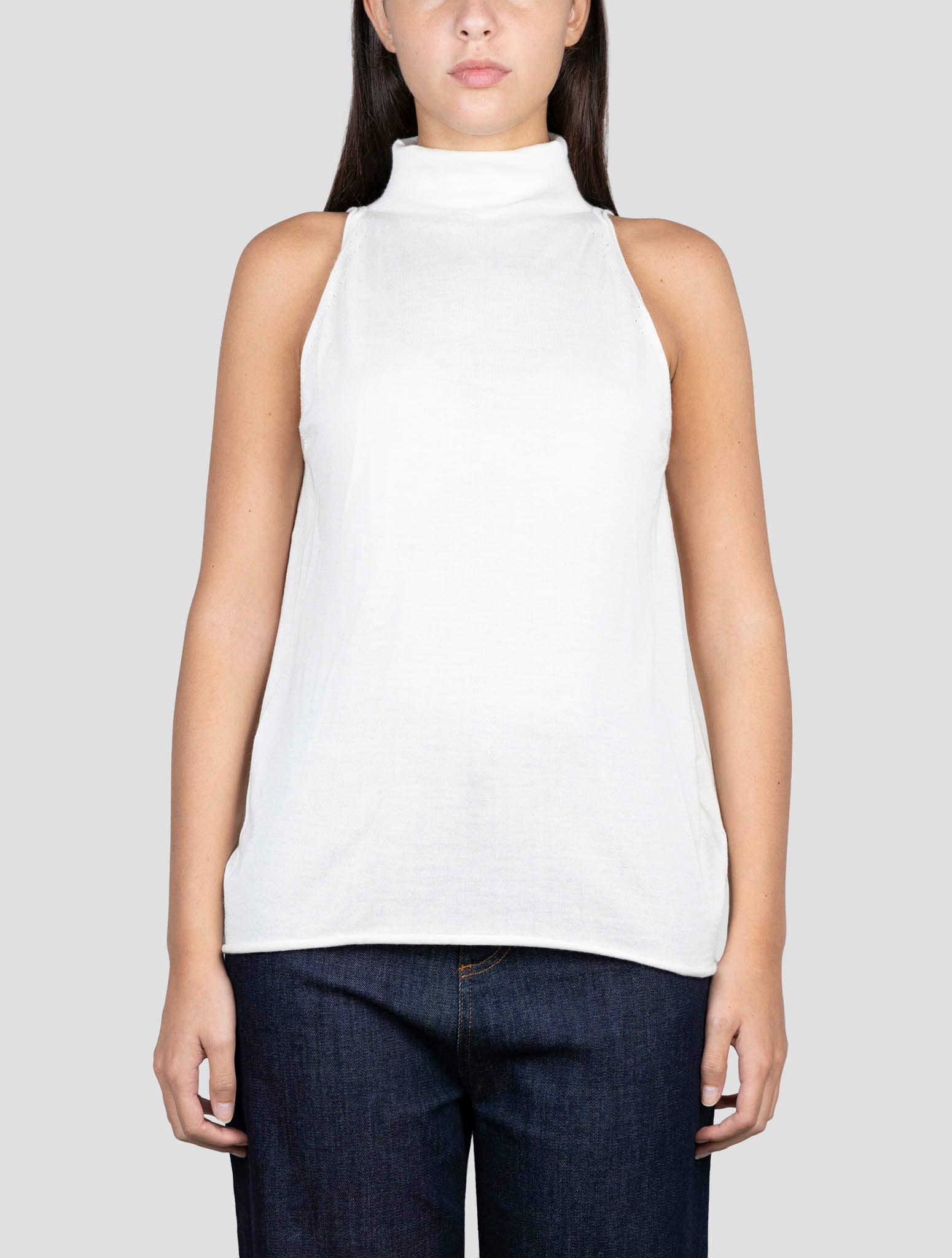 Kiton White Cashmere Silk Sweater Turtleneck