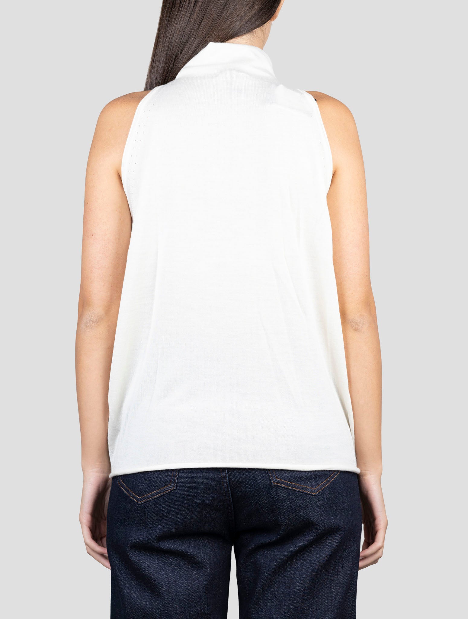 Kiton White Cashmere Silk Sweater Turtleneck