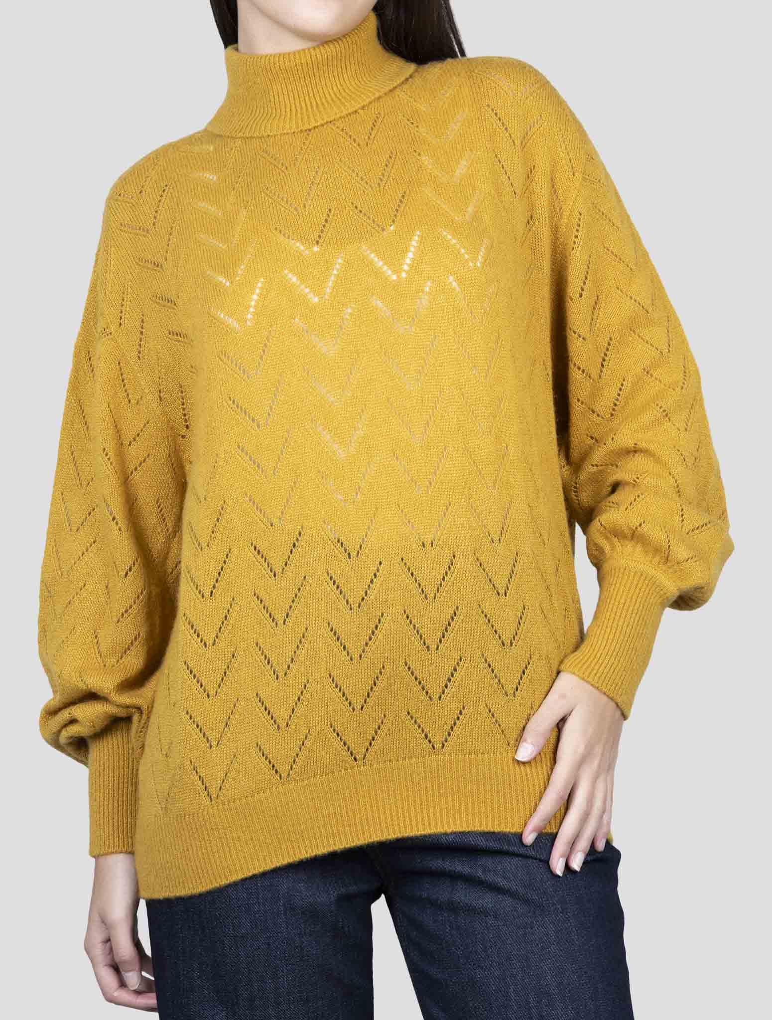 Kiton Brown Cashmere Silk Sweater Turtleneck