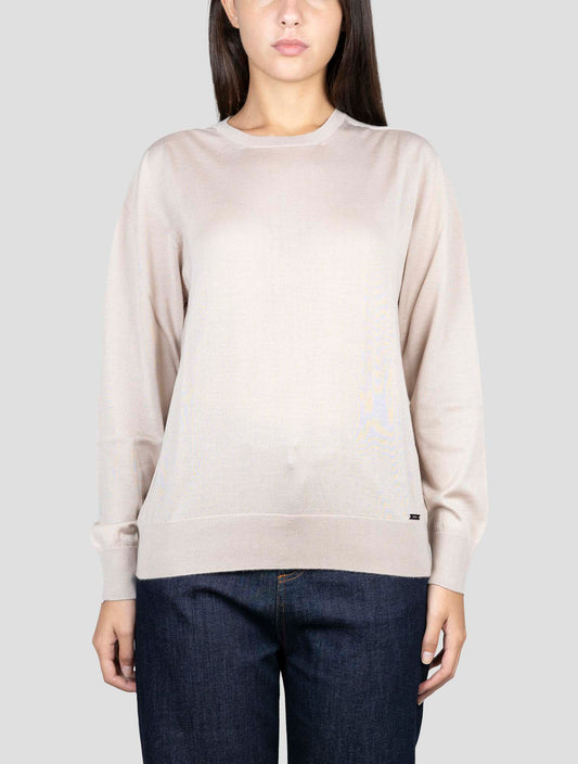 Kiton Beige Cashmere Silk Sweater Crewneck