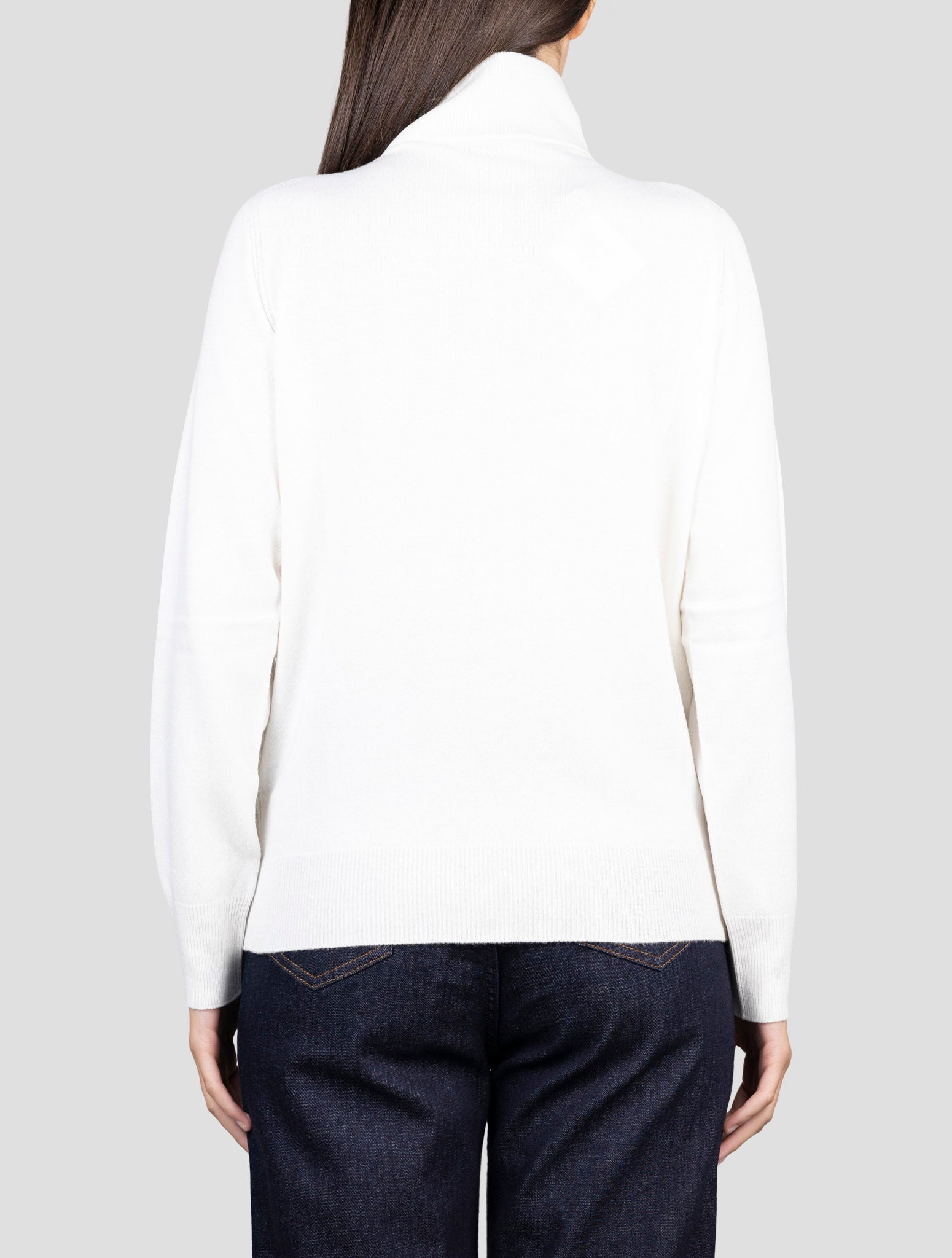 Kiton White Cashmere Sweater Polo