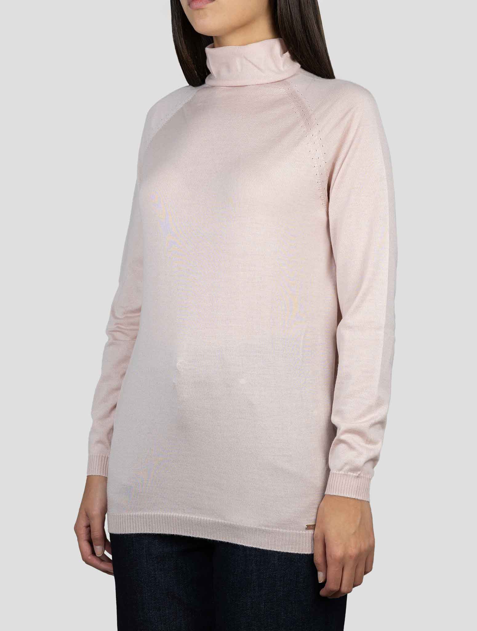 Kiton Pink Cashmere Silk Sweater Turtleneck