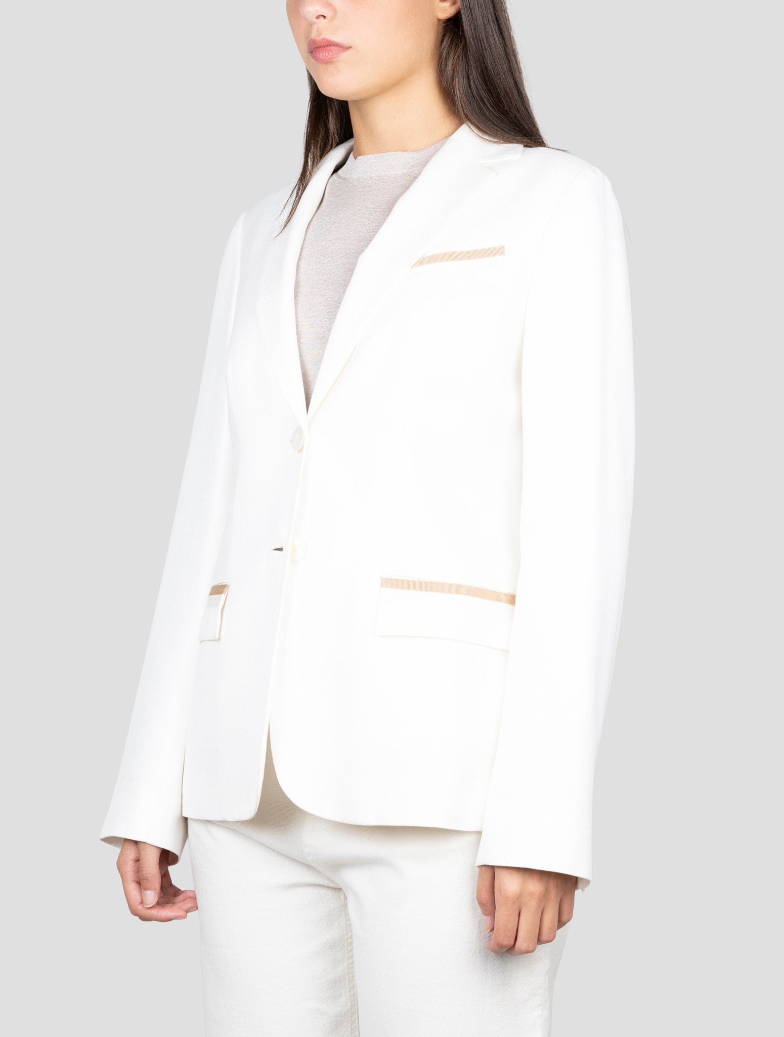 Kiton White Viscose Blazer