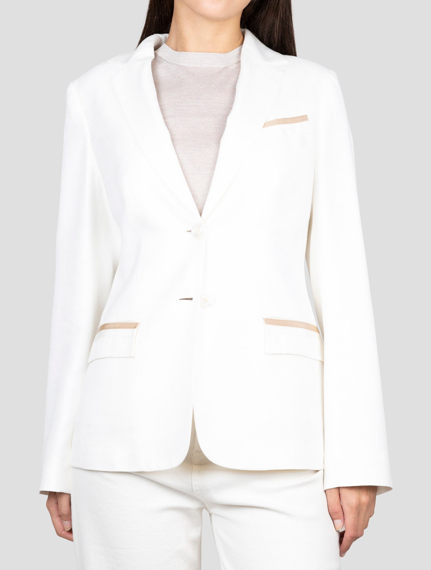 Kiton White Viscose Blazer