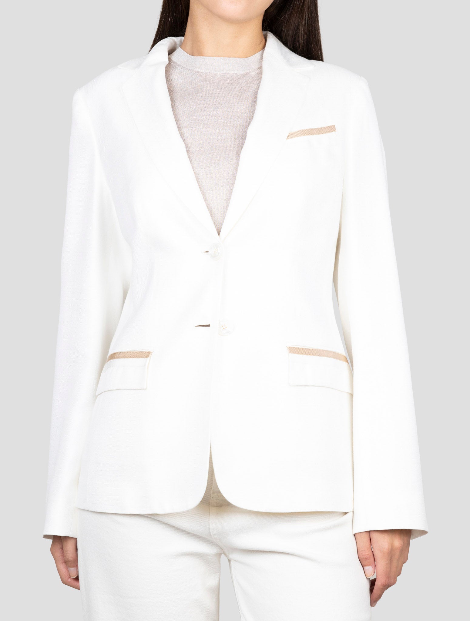 Kiton White Viscose Blazer