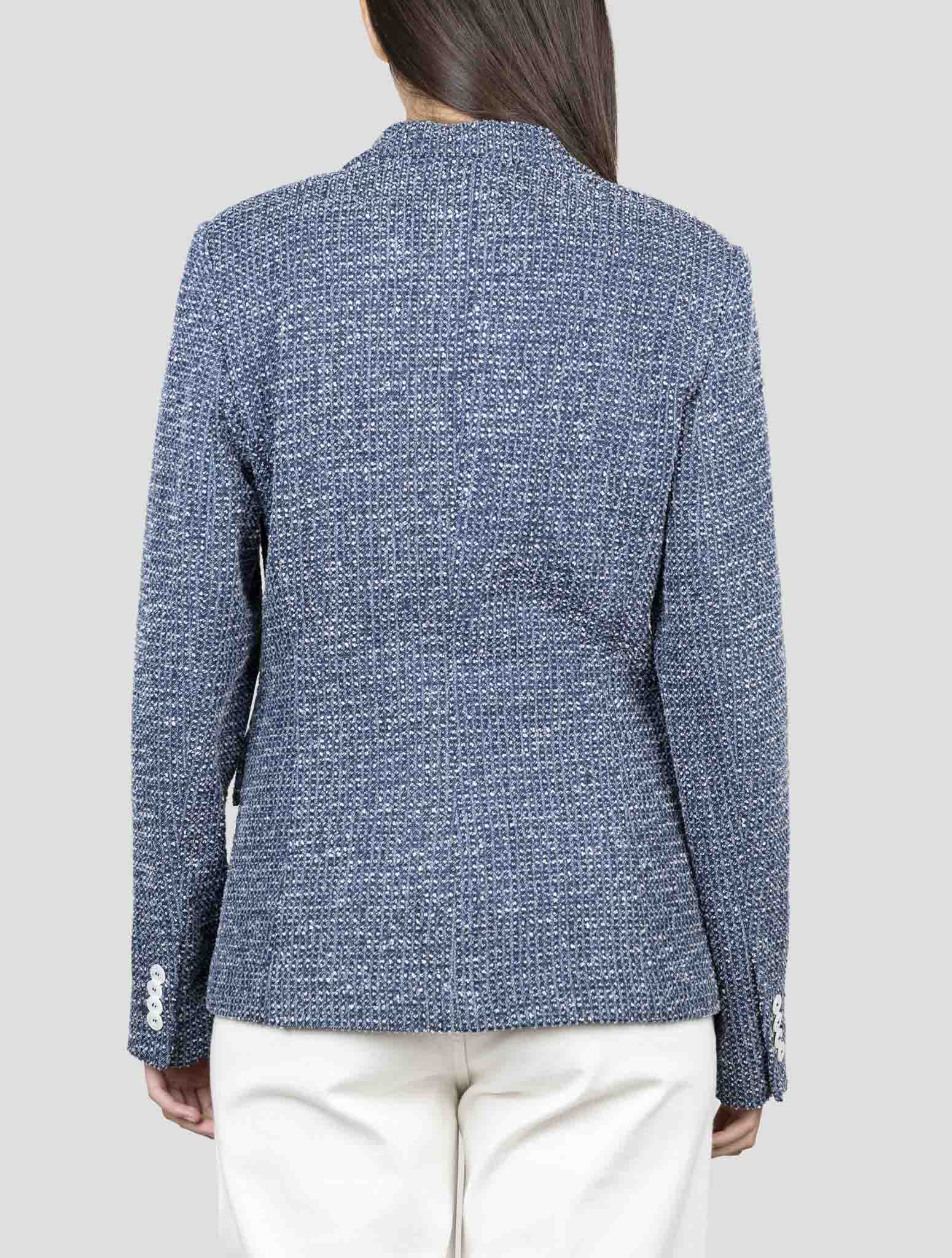 Kiton Blue Cotton Blazer