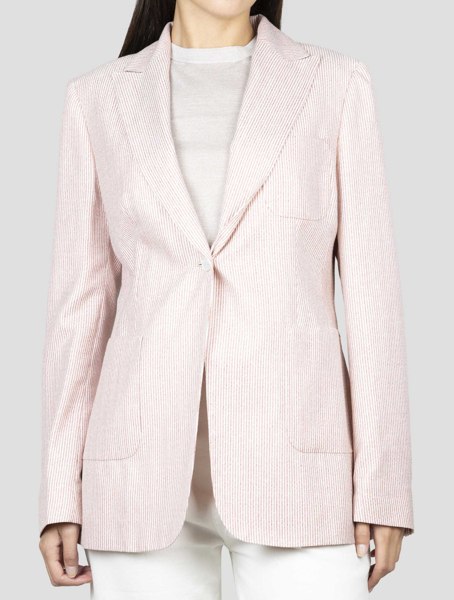 Kiton Red White Cashmere Silk Linen Blazer