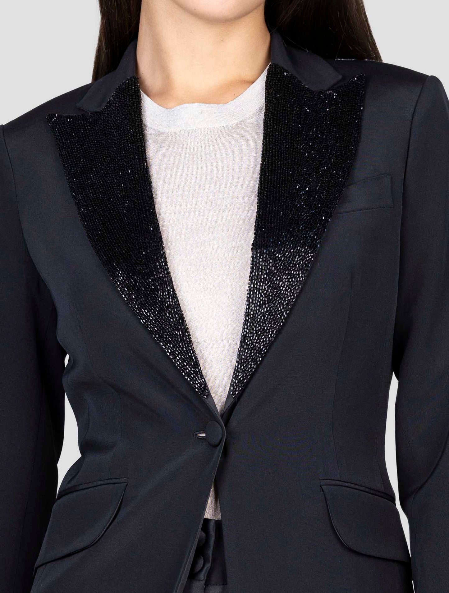 Kiton Black Silk Blazer