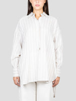 Kiton Gray White Linen Ea Pl Shirt