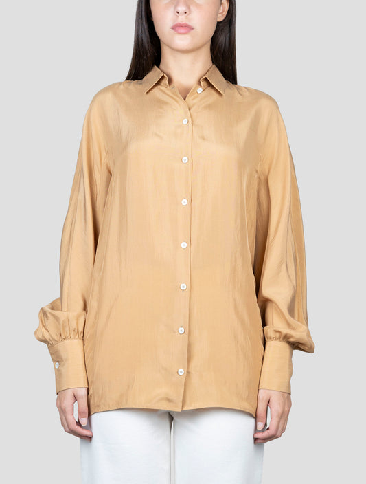 Kiton Brown Silk Shirt