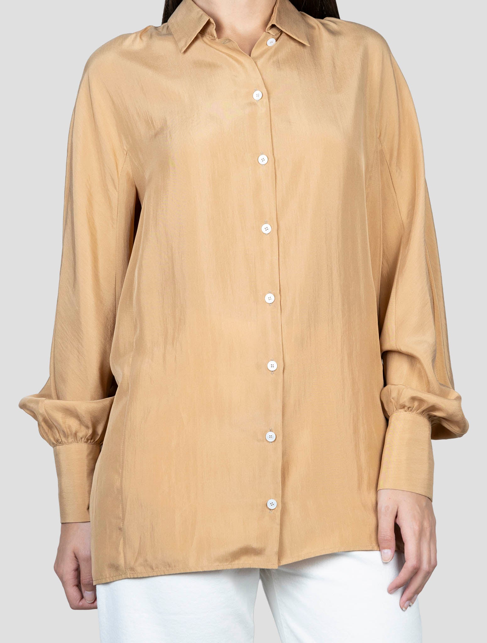 Kiton Brown Silk Shirt