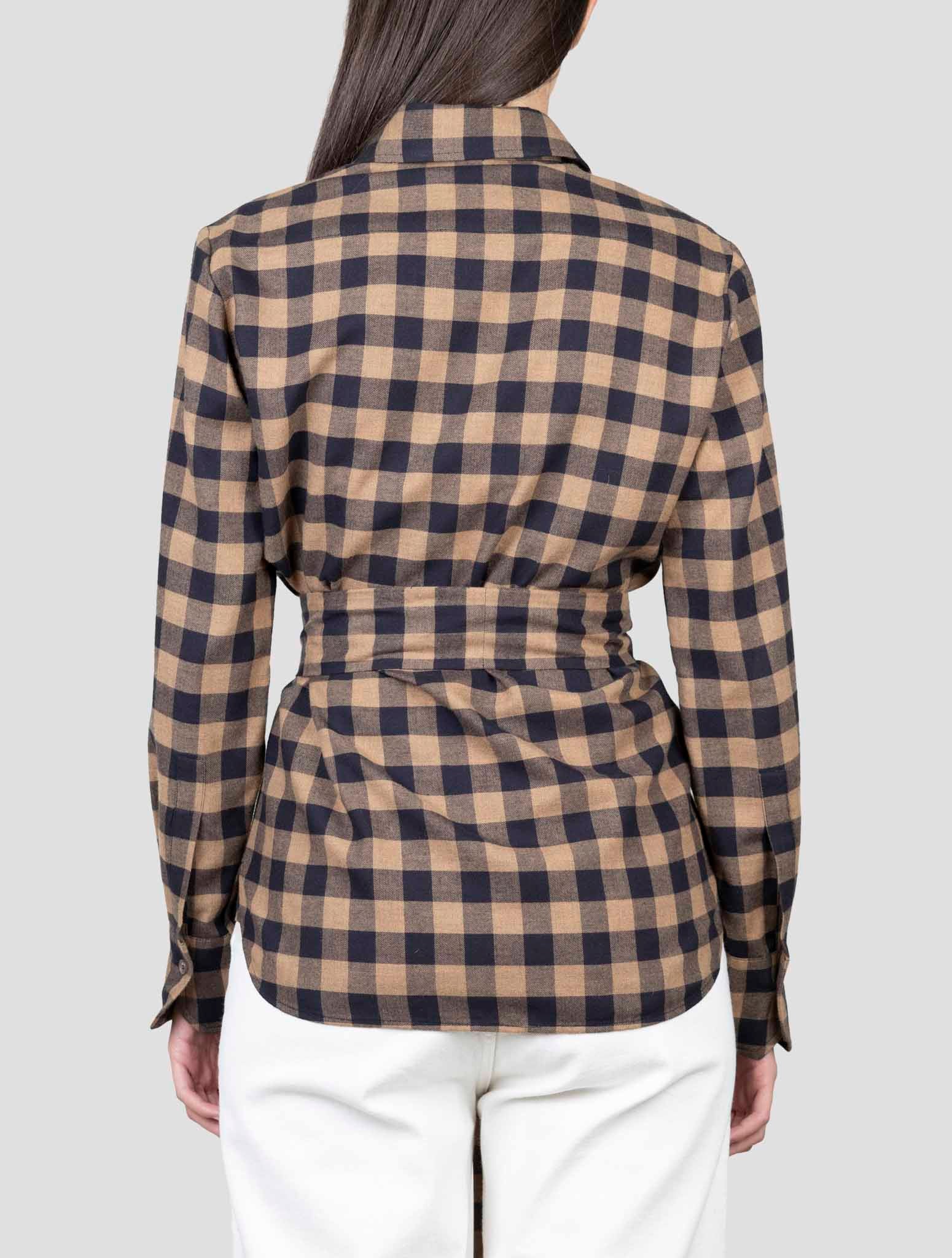 Kiton Brown Cotton Wool Shirt