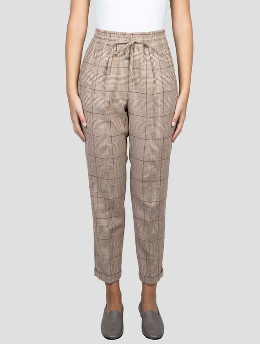 Kiton Brown Virgin Wool Cashmere Pants