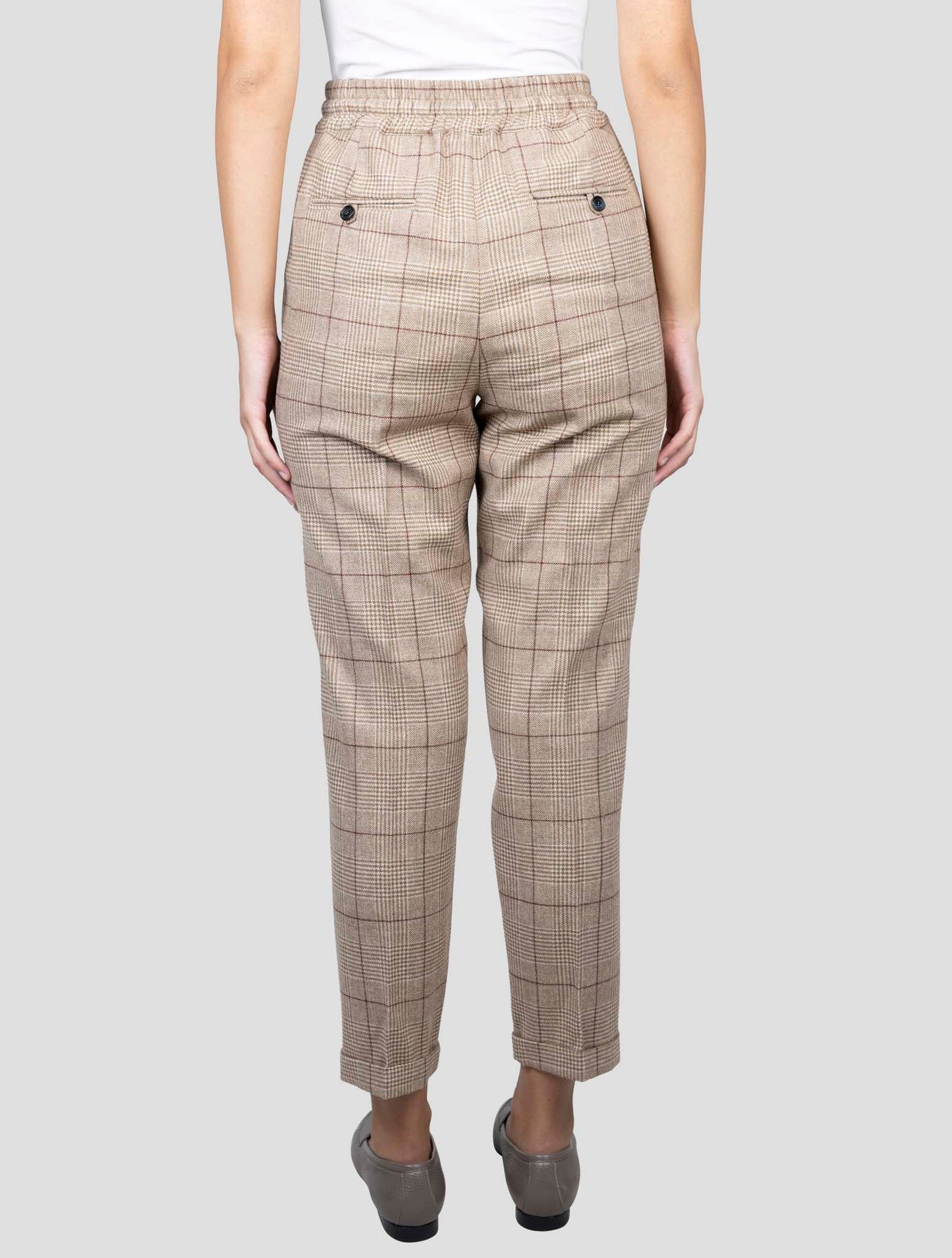 Kiton Brown Virgin Wool Cashmere Pants