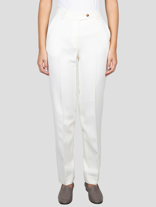 Kiton White Wool Pants