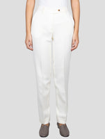 Kiton White Wool Pants