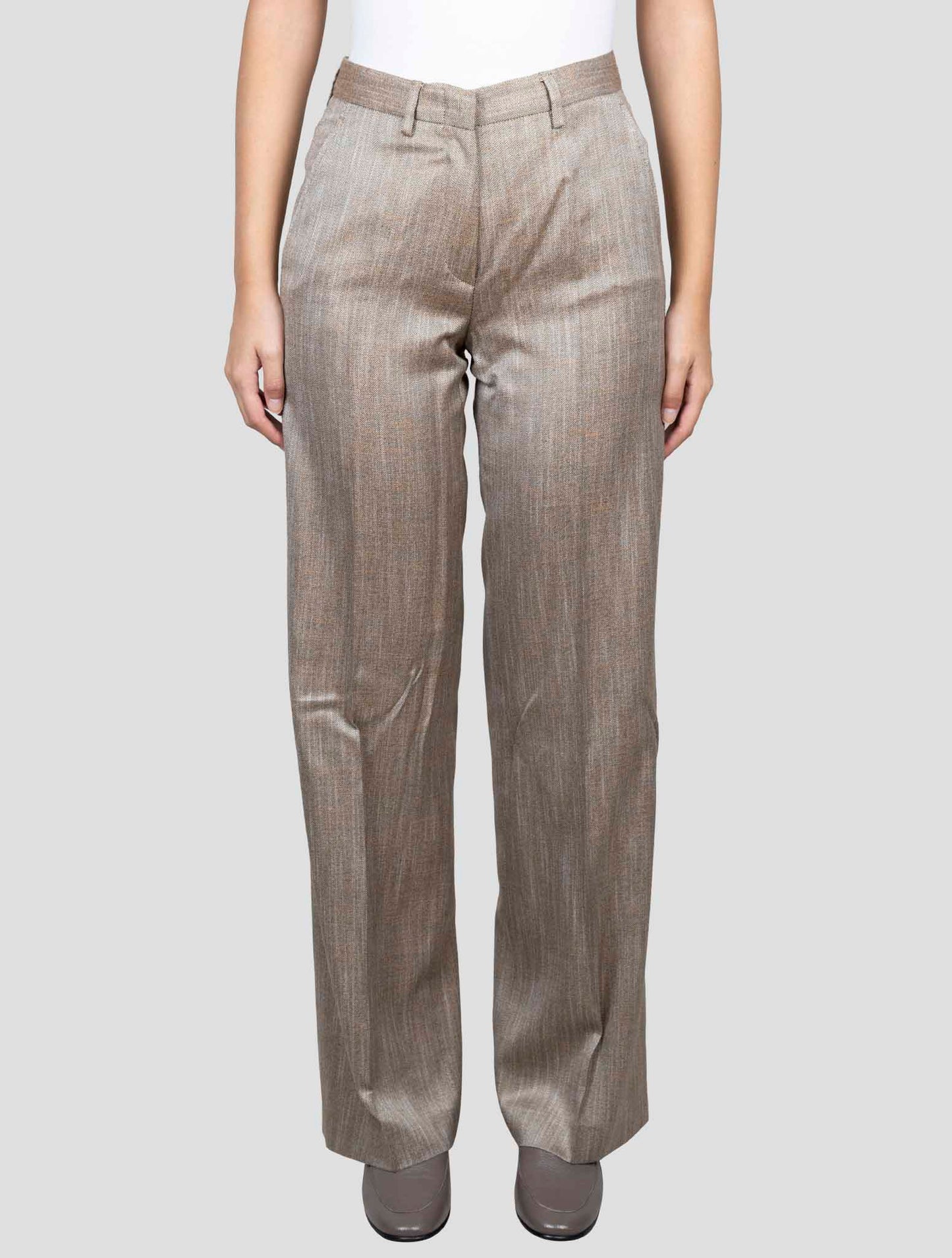Kiton Brown Viscose Pants