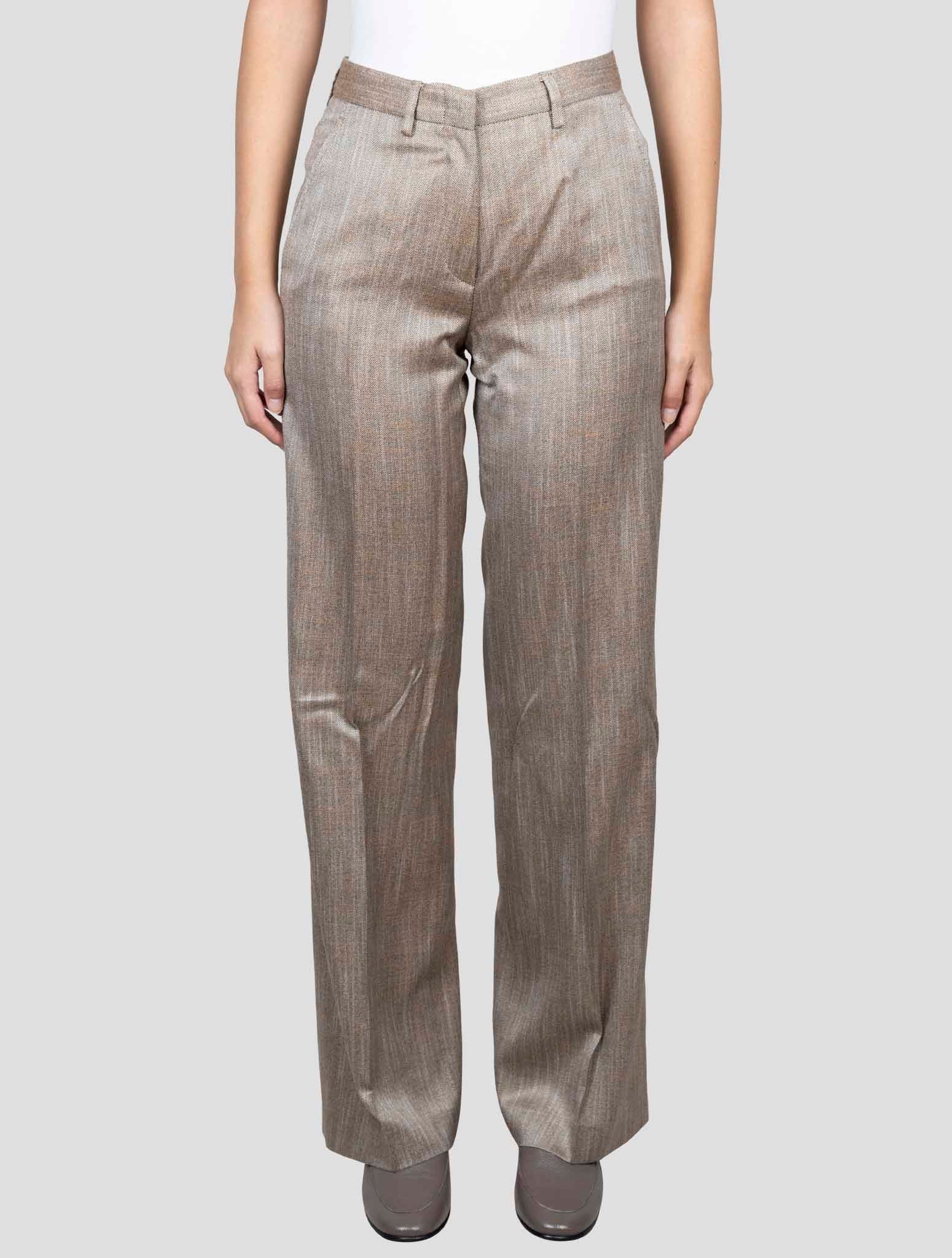 Kiton Brown Viscose Pants