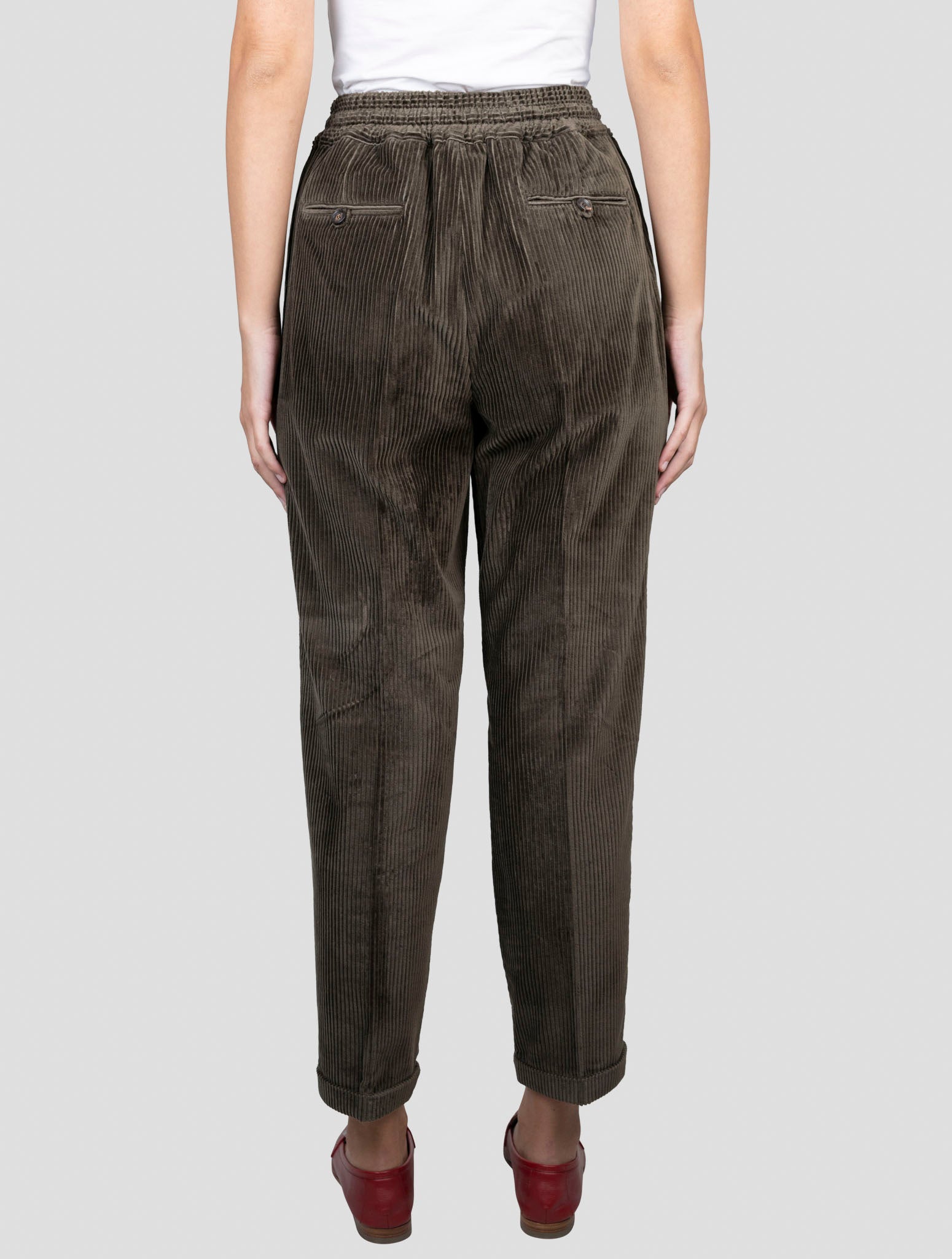 Kiton Brown Cotton Velvet Pants