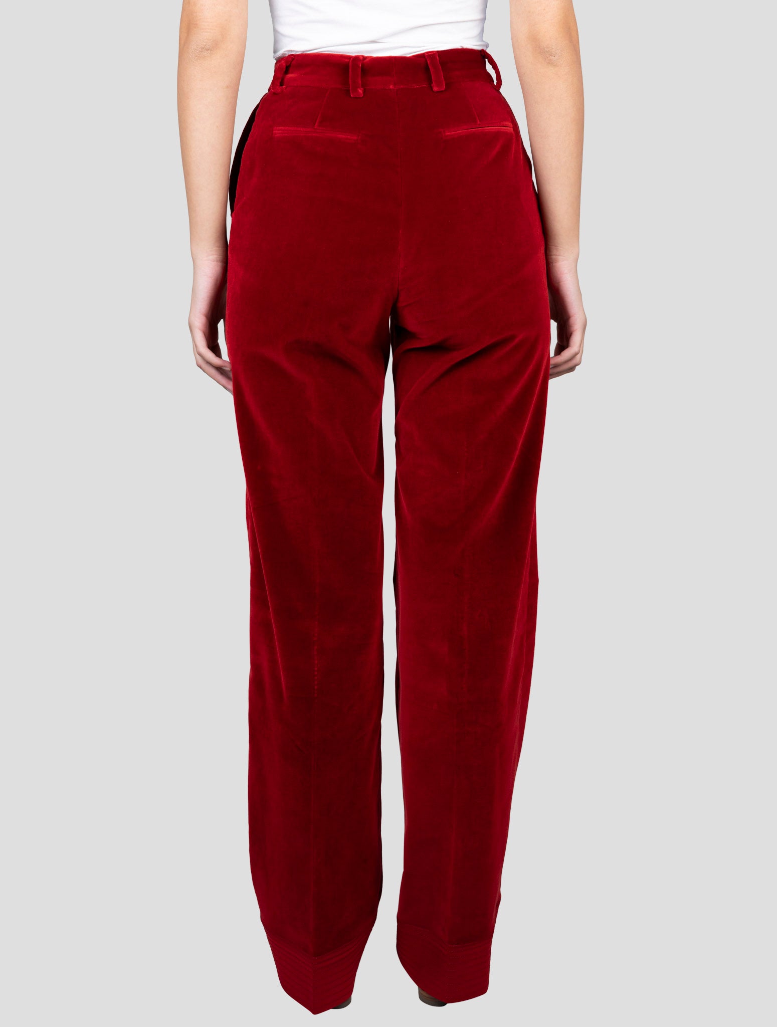 Kiton Red Cotton Ea Velvet Pants