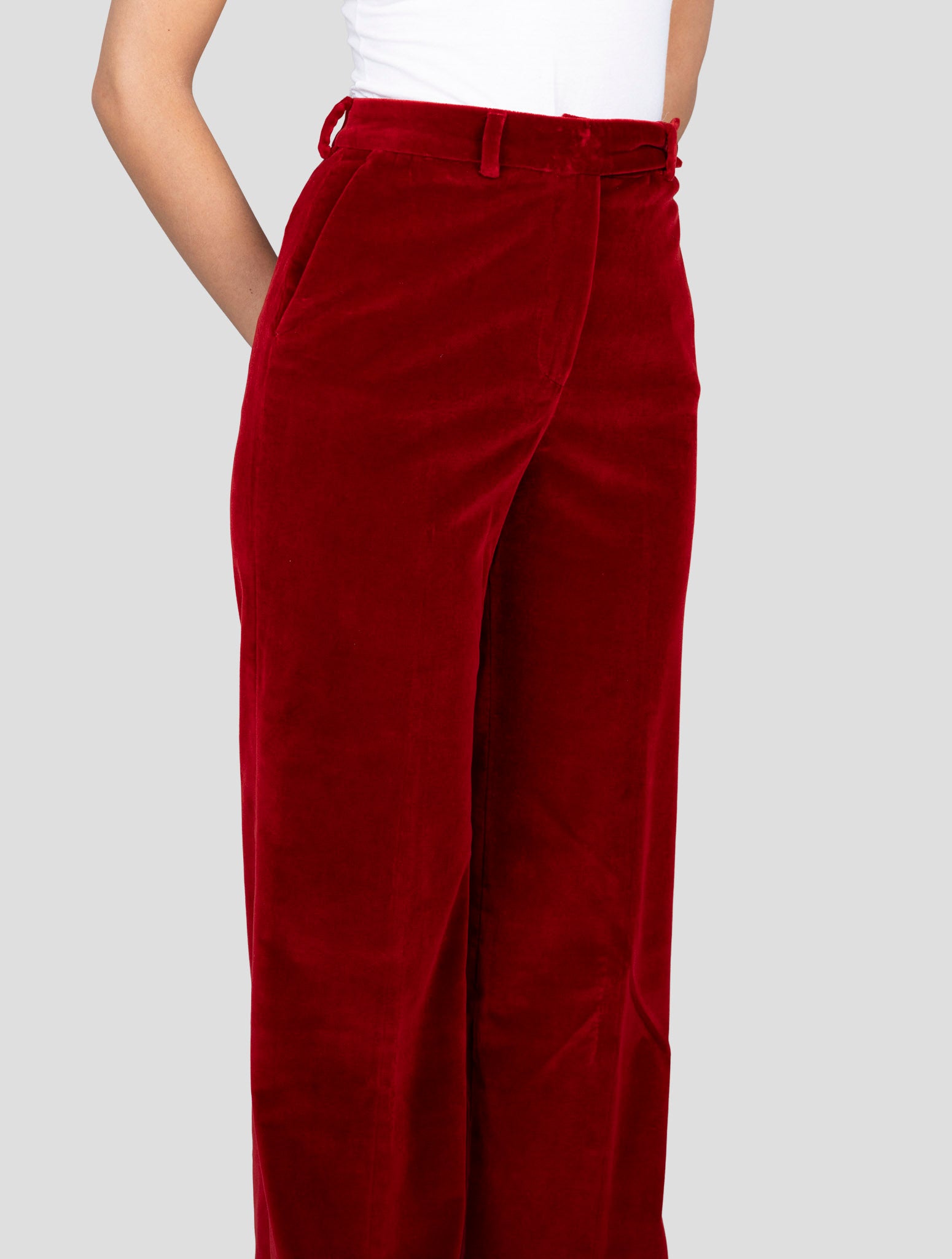 Kiton Red Cotton Ea Velvet Pants