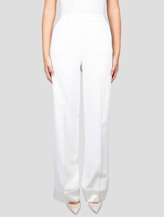 Kiton White Viscose Acetate Ea Pants