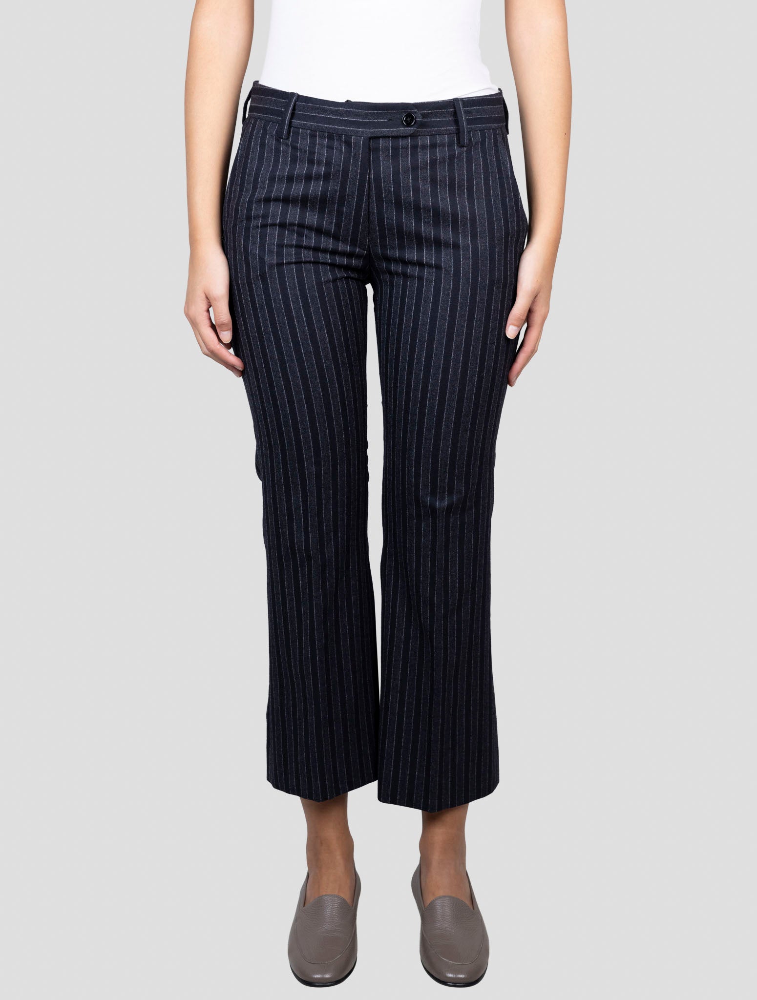 Kiton Gray Virgin Wool Ea Pants