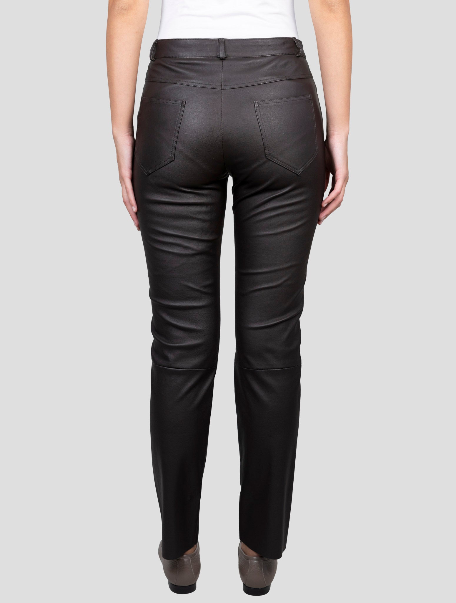 Kiton Brown Leather Pants