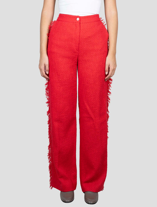 Kiton Red Cotton Pants