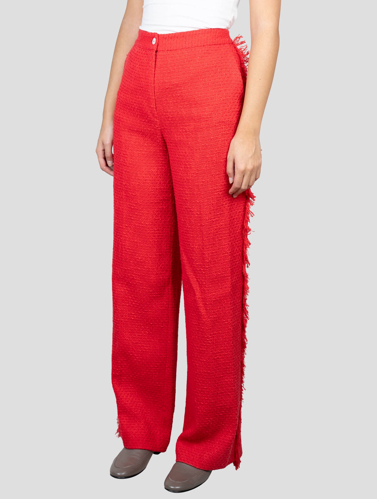 Kiton Red Cotton Pants