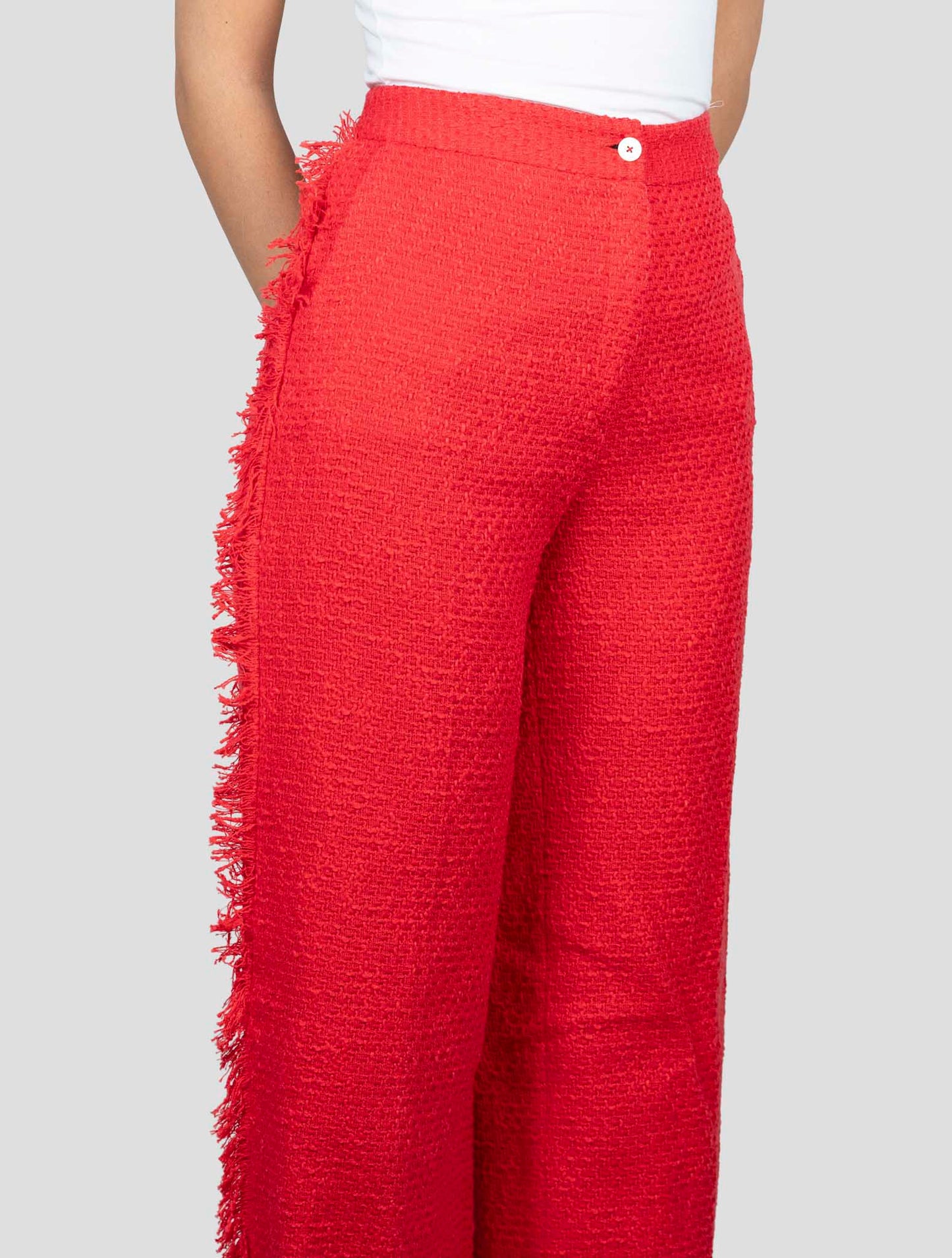 Kiton Red Cotton Pants