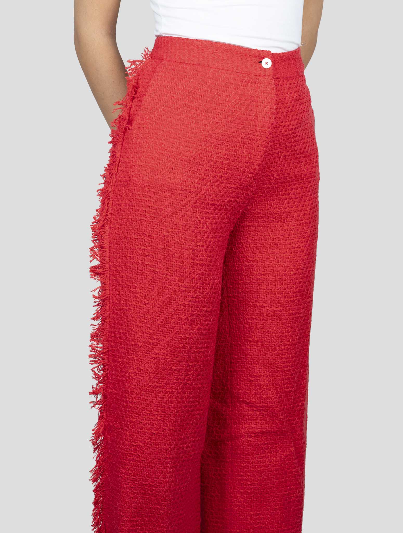 Kiton Red Cotton Pants