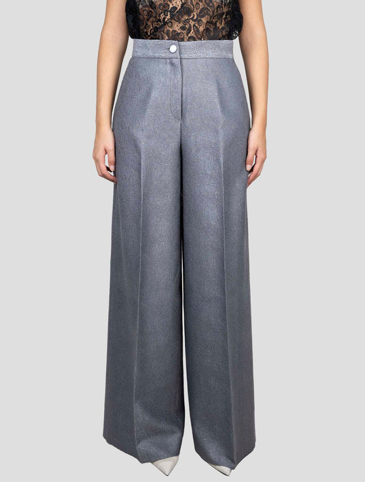 Kiton Gray Virgin Wool Acetate Viscose Pa Silk Pants