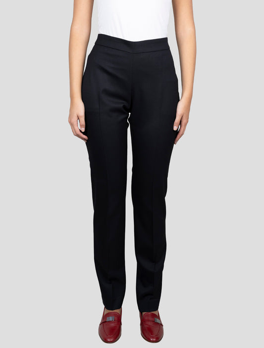 Kiton Black Virgin Wool Ea Dress Pants
