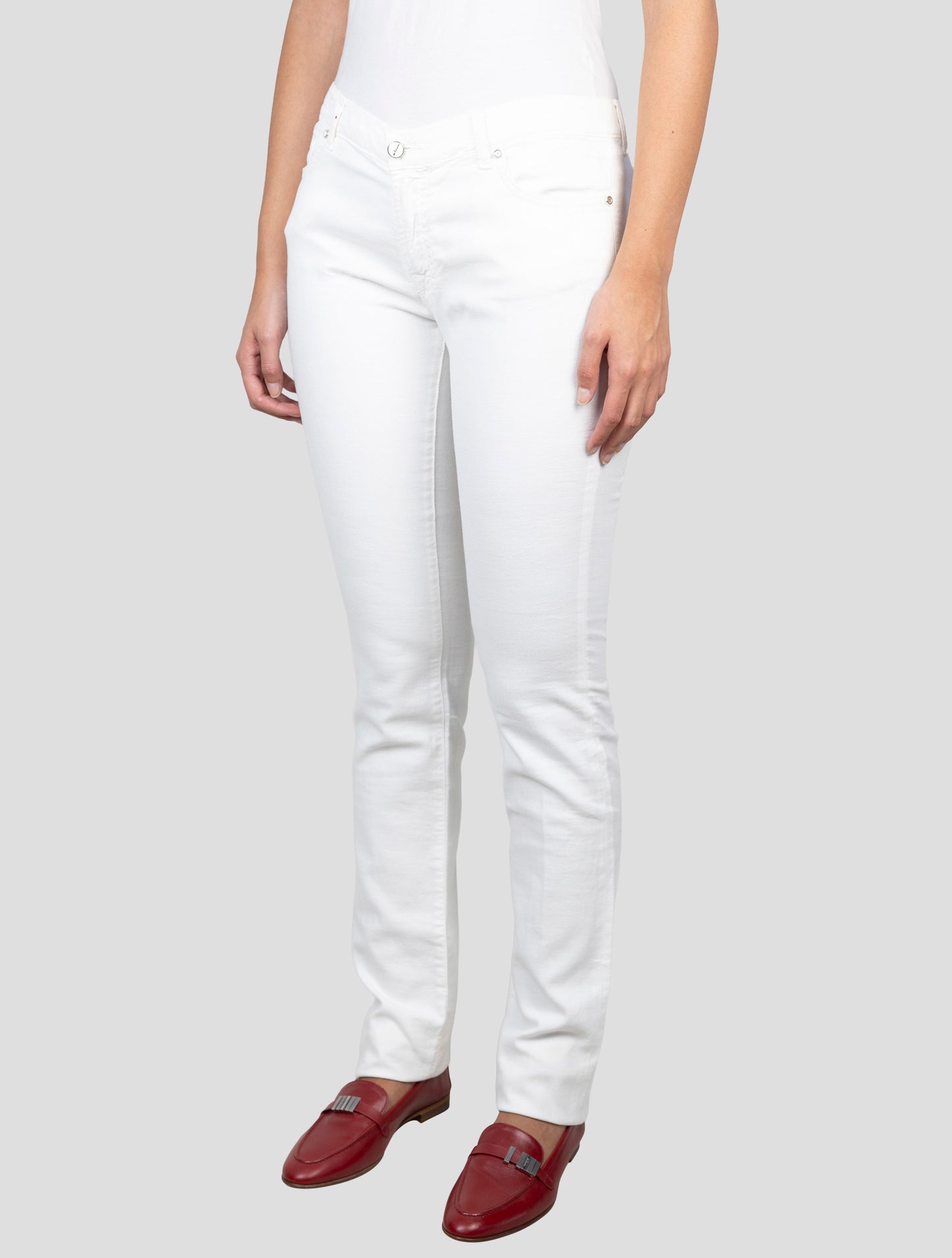 Kiton White Cotton Linen Ea Jeans