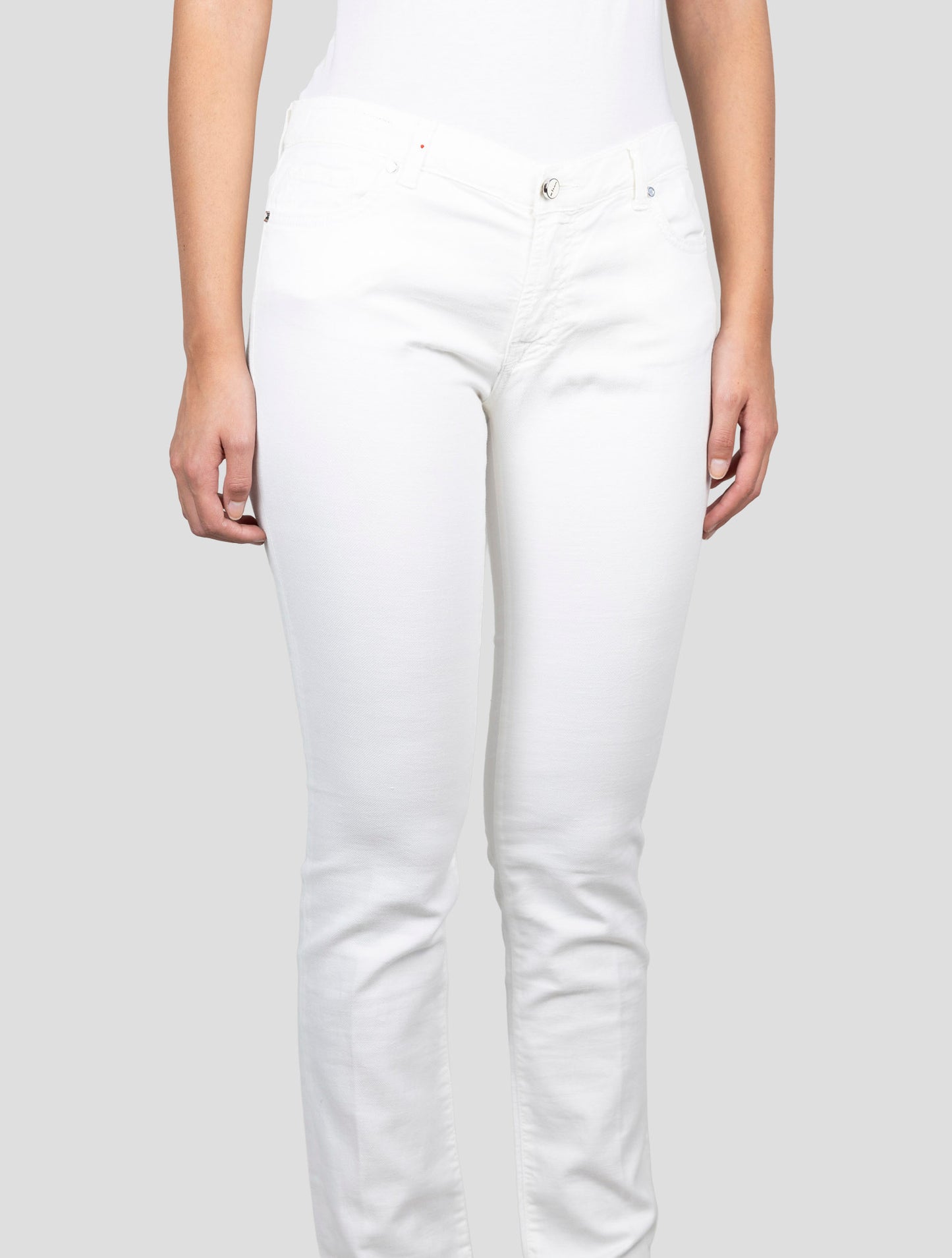 Kiton White Cotton Linen Ea Jeans