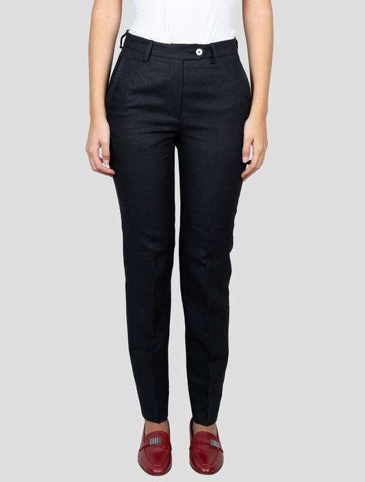 Kiton Black Linen Pants