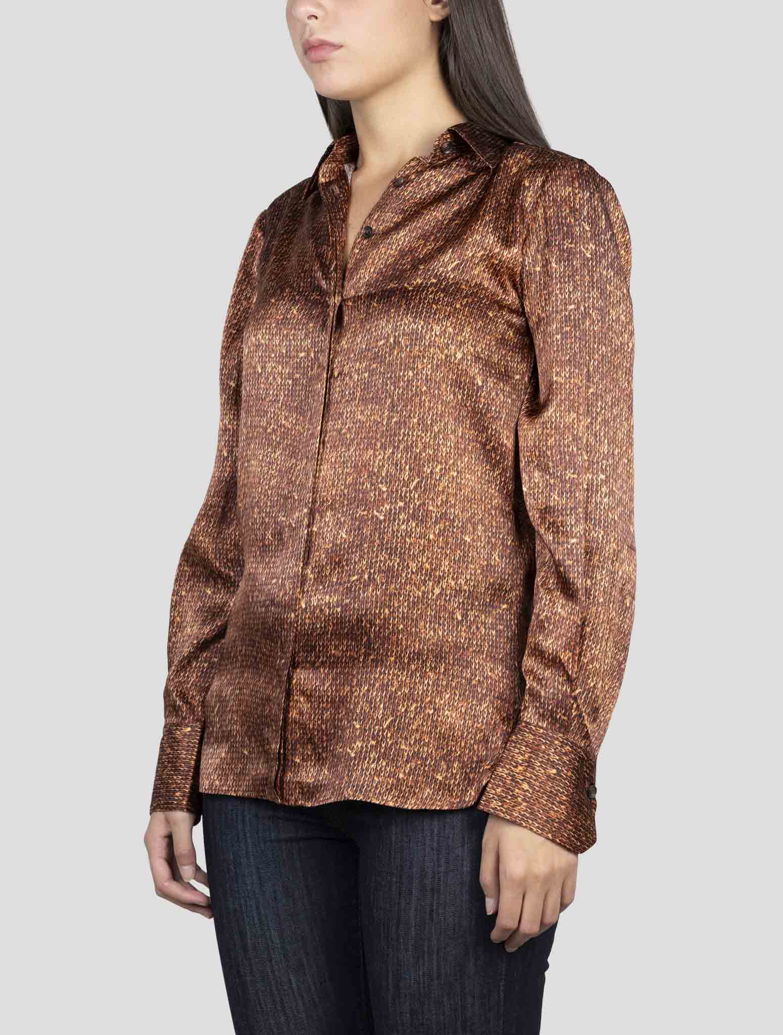 Kiton Brown Silk Shirt