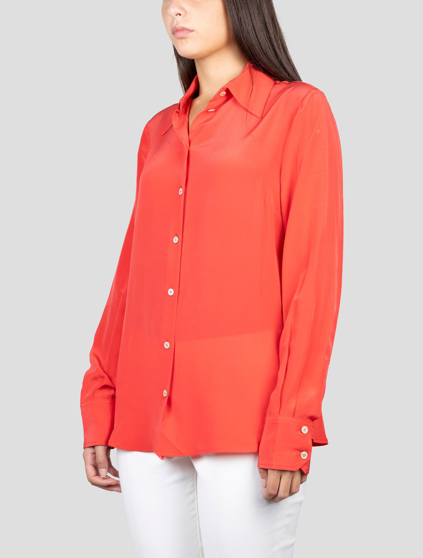 Kiton Red Silk Shirt