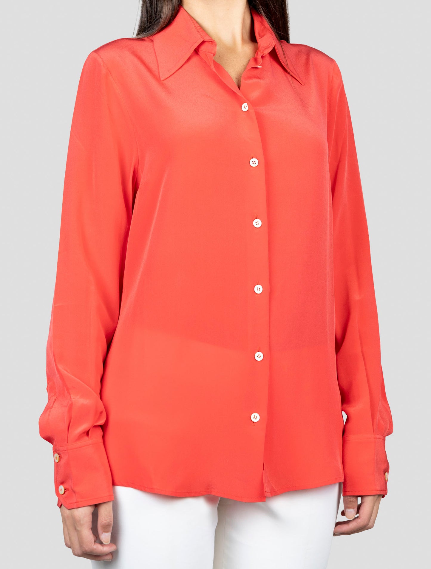 Kiton Red Silk Shirt