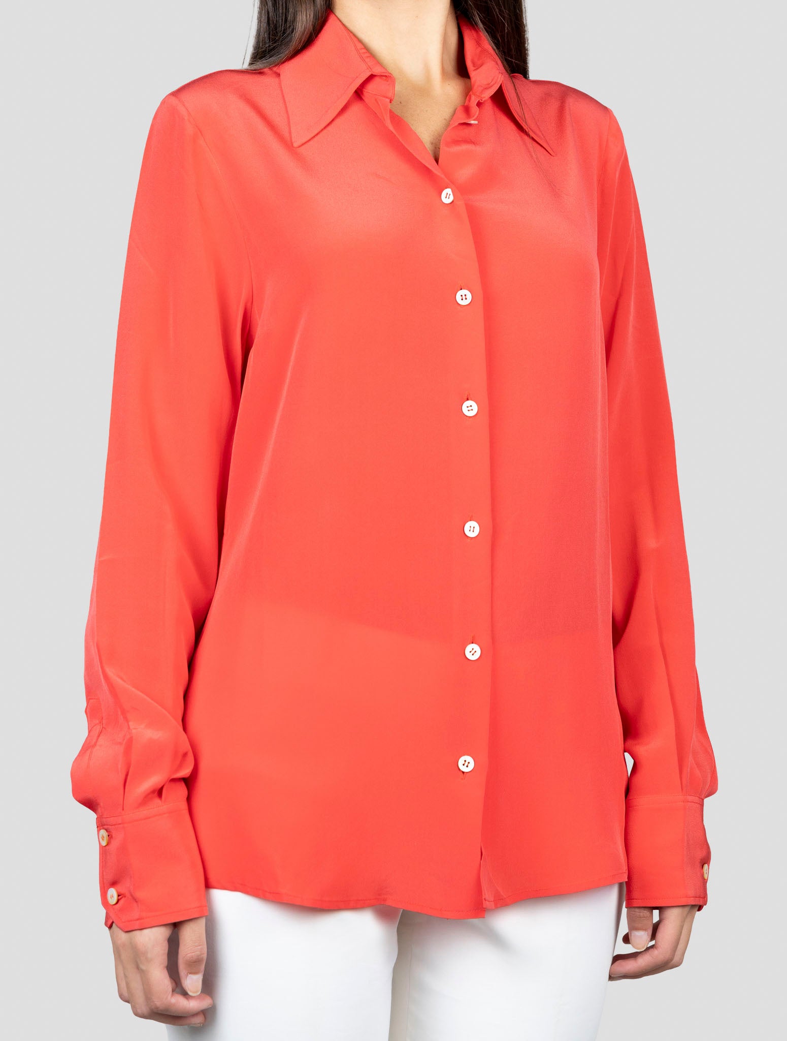 Kiton Red Silk Shirt