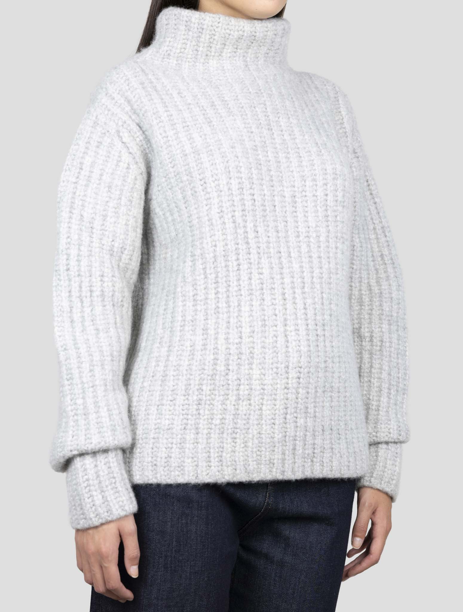 Kiton Gray Cashmere Silk Sweater Turtleneck