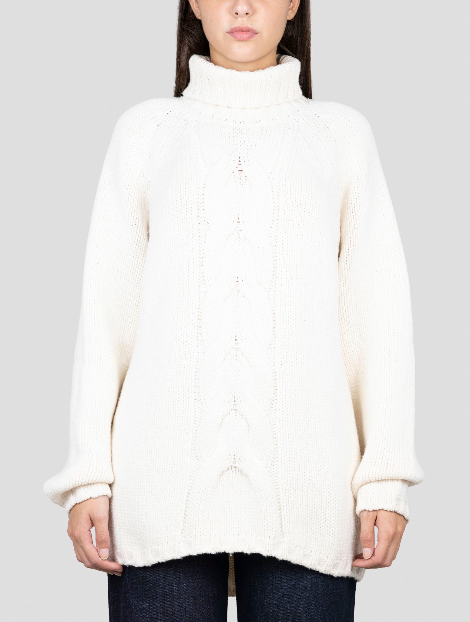 Kiton White Cashmere Sweater Turtleneck