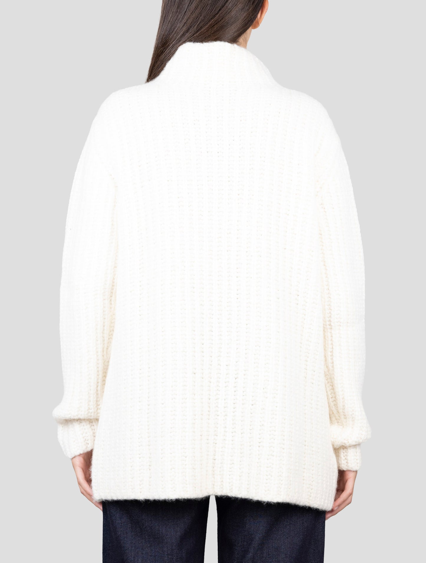 Kiton White Cashmere Silk Sweater Turtleneck